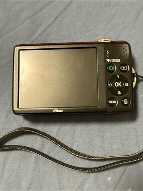 Nikon Point-and-Shoot Camera in Red and Black